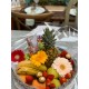 bandeja de frutas y flores vintage